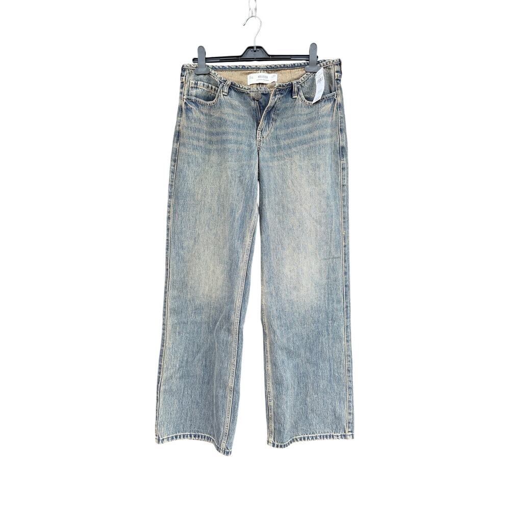 HOLLISTER Ultra Low Rise Baggy Jeans 6R Distressed Tinted 28